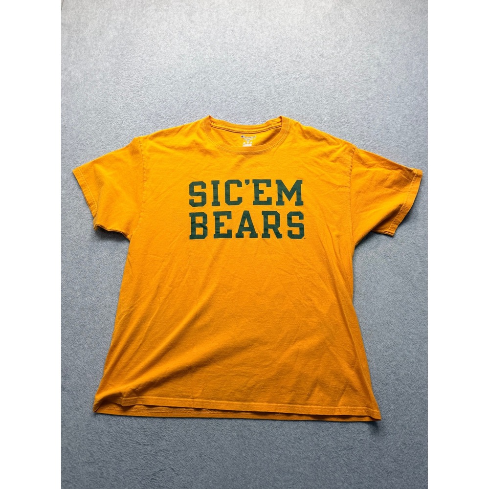 Champion Authentic Baylor University Sic'Em Bears T-Shirt Gold XL Short Sleeve